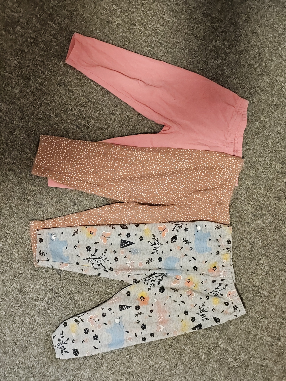 Carter's Girls 3-Pack Pink, Terracotta and Heathered Floral Leggings